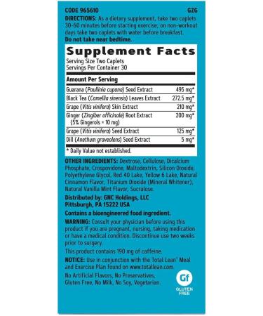 GNC Total Lean Burn 60 Clinically Proven Thermogenic Formula 30 Servings - Buy Online on GoSupps.com