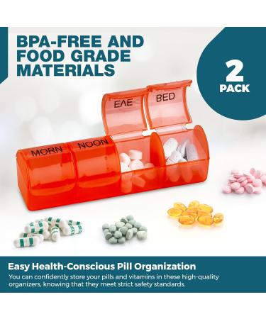 Weekly Pill Organizer Set - 2 Pack Daily & Weekly Pill Planner for Medications & Vitamins | AM/PM Compartments - Ideal for Travel & Easy Organization - Buy Online on GoSupps.com