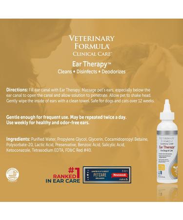 Veterinary Formula Clinical Care Ear Therapy 4 oz | Medicated Drops for Bacterial & Fungal Infections in Dogs & Cats - Buy Online on GoSupps.com
