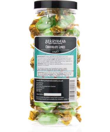 Original Chocolate Limes Choc Retro Sweets Gift Jar By Berrymans Sweet Shop - Classic Sweets Traditional Taste. - Buy Online on GoSupps.com
