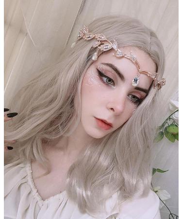 SWEETV Rose Gold Wedding Tiara for Bride | Elf Cosplay Crown | Princess Hair Accessories - Perfect for Prom, Photoshoot, Halloween - Buy Online on GoSupps.com