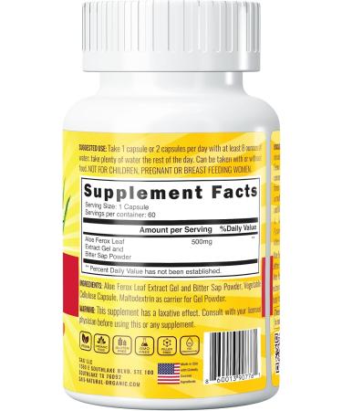 SAIJ Aloe Ferox Mill Complete Herbal Supplement 60 Vegetable Capsules to Boost Immunity and Detox Bowel and Internal Organs - Buy Online on GoSupps.com