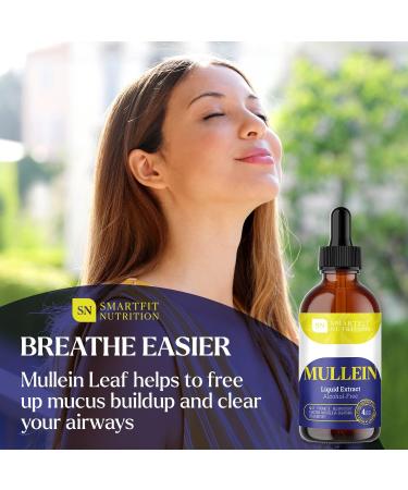 Organic Mullein Leaf Extract - Lung Cleanse & Respiratory Support - 4 oz Bottle - Buy Online on GoSupps.com