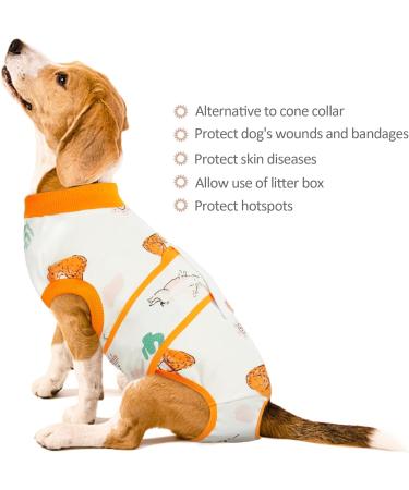 Kuoser Dog Recovery Suit for Male Dogs - Post-Op Body with Leakage Protection Breathable Anti-Licking Design - Orange L (1 Pack) - Buy Online on GoSupps.com