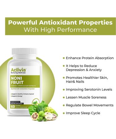 Aclivia Noni Fruit Capsules - 4000mg Immune Support & Antioxidant Superfood Supplement - Buy Online on GoSupps.com