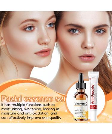 Ourdort Vitamin C serum & retinol serum set for antiaging and freckles wrinkle reduction tightening skin removes melasma spots and lightens the skin for face neck and d collet  - Buy Online on GoSupps.com