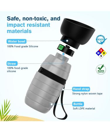 Pecute 500ml Dog Drinking Bottle - Portable Silicone Water Bottle with Foldable Bowl - Ideal for On-the-Go Pets - Buy Online on GoSupps.com