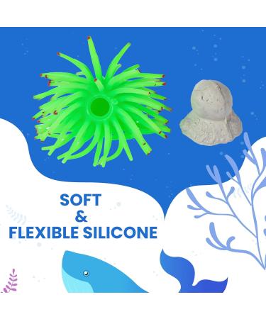 VEIREN Set of 6 Artificial Coral Plant Silicone Simulation Fake Coral Aquarium Fish Tank Underwater Ornament Decor Dia 8.5cm - Buy Online on GoSupps.com