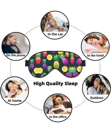 SSIMOO Colorful Pineapple Print Eye Mask - Double-Sided Soft & Light Blocking for Better Sleep Quality - International Shipping Available - Buy Online on GoSupps.com
