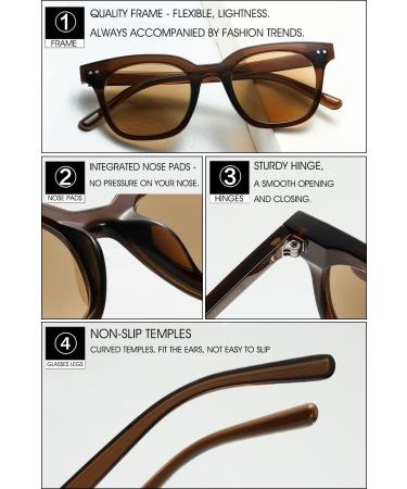 Vevesmundo Sun Reading Glasses with Blue Light Filter | Unisex Rectangular Sunglasses | Brown Frame & Lentils | Visual Aid Strength 3.5x - Buy Online on GoSupps.com