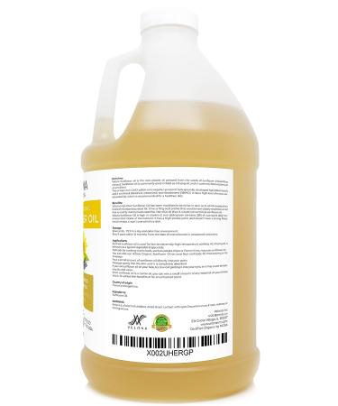Velona 64oz USDA Certified Organic Sunflower Oil - 100% Pure High Oleic Refined Cold Pressed Oil for Cooking, Skin, Hair & Body Moisturizing - Buy Online on GoSupps.com