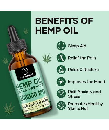 AureaSalus Premium Natural Oil 100000MG | Omega 3-6-9 | Relieve Anxiety & Improve Sleep | GMO-Free | 60.00 ml - Buy Online on GoSupps.com