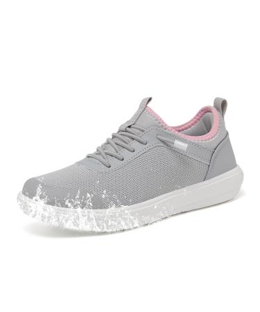 Tiarotott women sneaker Slip on walking shoes light running shoes splash -protected outdoor sneakers gym comforted breathable leisure shoes fitness sports hall just shoes 38 EU gray