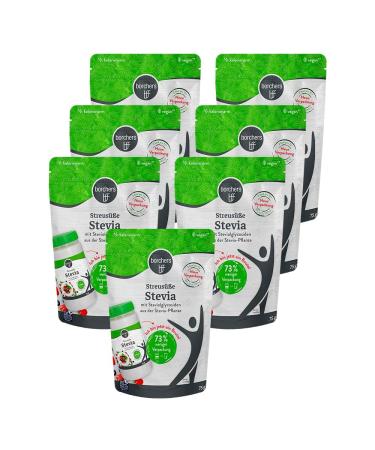 7x borchers Stevia sprinkles | in a bag | alternative to sugar | low calorie | sweetener | 7x 75 g bag 75 g (pack of 7)