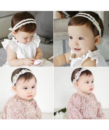 Wisebom 2 Pcs Baby Girls Flower Headbands Soft Elastic Hair Accessories for Newborns & Infants - Buy Online on GoSupps.com