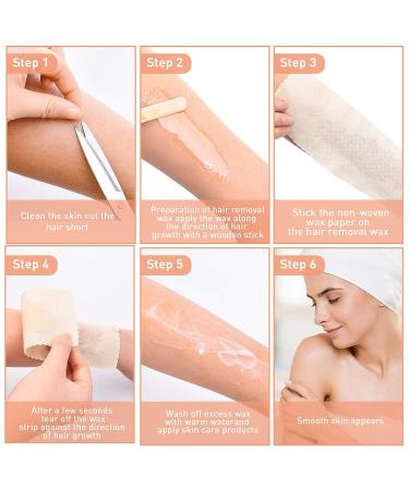 250 Piece Muslin Wax Strips and Sticks Kit for Hair Removal - Includes 100 Epilating Strips and 150 Wooden Applicator Sticks - Buy Online on GoSupps.com