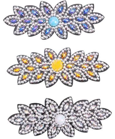 ARVALOLET Handmade Rhinestone Hair Clips Set of 3 Flower Petals DIY Diamond Hair Pins FJ003 - Buy Online on GoSupps.com