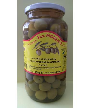 Spanish green olives with stone in brine