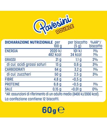 Pavesi Pavesini Double Crispy Snack with Chocolate Fondant Crispy Dark Chocolate Snack Light Snack 12 x 60 g + Italian Gourmet Pulp 400 g - Buy Online on GoSupps.com