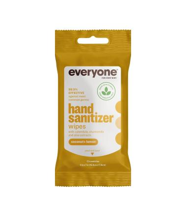 Everyone Hand Sanitizer Wipes 15ct (Pack of 6) Coconut Lemon Alcohol & Essential Oils - Buy Online on GoSupps.com