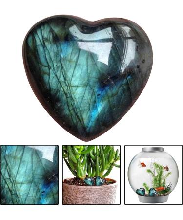 Palm Stones and Crystals - Natural Raw Stone Labradorite Reiki Healing Crystals with Heart Shape | Blue Moonstone Crystal Decoration for Living Room and Bedroom Fanghua - Buy Online on GoSupps.com