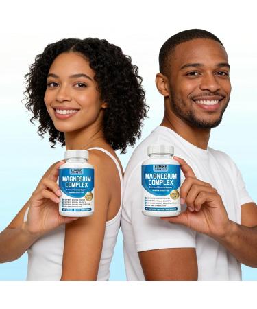 Lumine Organics Magnesium Complex Supplement 1000mg- Advanced 8-in-1 Magnesium Blend - Glycinate Citrate Malate Taurate etc. High Absorption Formula Non-GMO 90 Capsules (1) - Buy Online on GoSupps.com