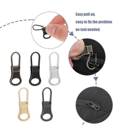 20-Piece Replacement Zipper Slide Set - Metal Zipper Pulls for Jeans Backpacks Suitcases & More | Zipper Repair Kit in 5 Colors - Buy Online on GoSupps.com