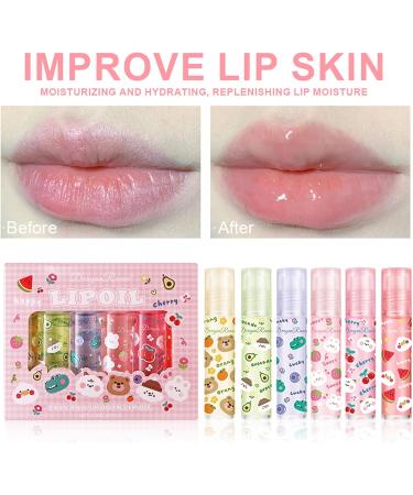 Sitovely 6pcs Roll On Lip Gloss Fruity Flavored Lip Oil Nourishing Lip Oil Lip Balm Lip Makeup - Buy Online on GoSupps.com