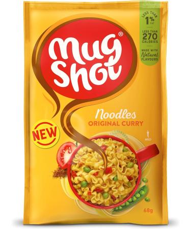 Chicken & Sweetcorn Noodles 54g x2 With Original Curry Noodles 68g x2 & Creamy Cheese Pasta 68g x2 - Bundle Consisting of Mug Shot Noodles 6 Pack - Buy Online on GoSupps.com