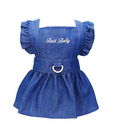 Dog dress puppy luxury rock dog clothing princess dresses wedding evening dress tutu rock jeans skirt for small dogs girl xl dark blue - Buy Online on GoSupps.com