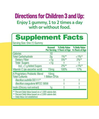 Culturelle Daily Probiotic for Kids + Veggie Fiber Gummies (Ages 3+) - 60 Count & Kids Chewable Daily Probiotic for Kids Ages 3+ 30 Count - Buy Online on GoSupps.com