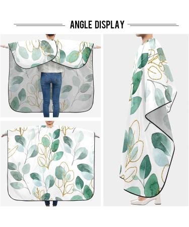 Waterproof Barber Cape - Green Eucalyptus & Cheetah Print Haircut Bib for Men & Unisex - Ideal for International Shipping - Buy Online on GoSupps.com