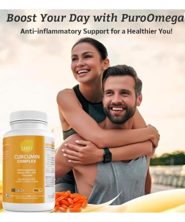 PuroOmega Curcumin Complex - Tripple Concentrated Omega 3 Oil Blended with Highly bioavailable Turmeric Supplement, 2 Months Supply. A VitalemedyMD Product - Buy Online on GoSupps.com