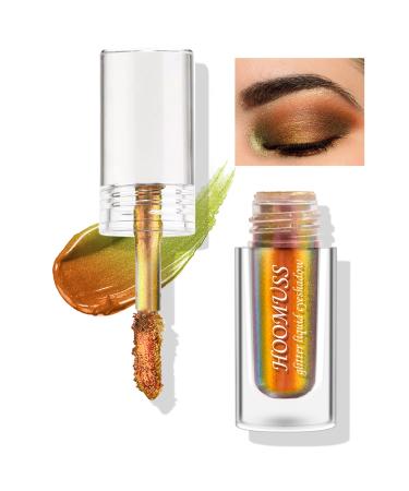 HOOMUSS Chameleon Eyeshadow Gold Glitter Eyeshadows  Multichrome Liquid Eyeshadow Holographic Eye Makeup  Pigmented and Long Lasting and Quick Drying  Sunset 7 Sunset