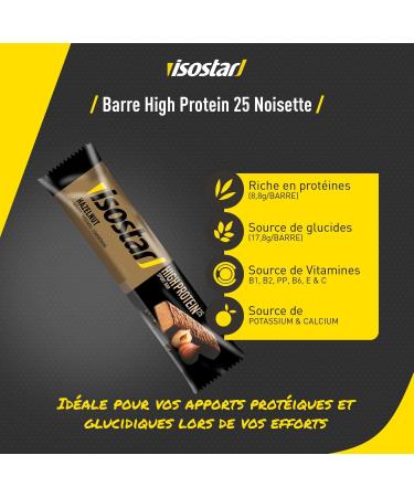 Isostar - High Protein Bar 25 - High Protein Energy Bar - Flavor: Hazelnut - Weight: 35 g - 185170 - Buy Online on GoSupps.com