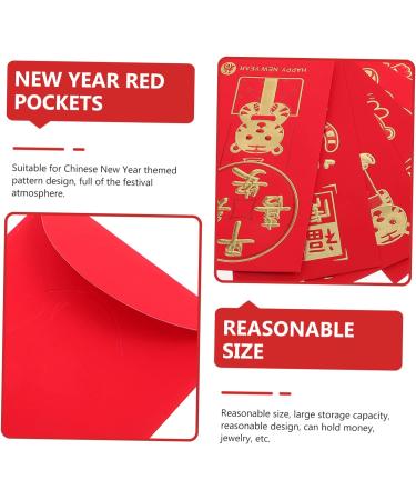 CAXUSD 48pcs Year of The Tiger Red Envelope Zodiac Hong Shui Envelope Lucky Money Envelopes Chinese Gifts Red Wallet Portable Red Envelopes Paper Pocket Year Red Envelope Red 17X9X0.1CM - Buy Online on GoSupps.com