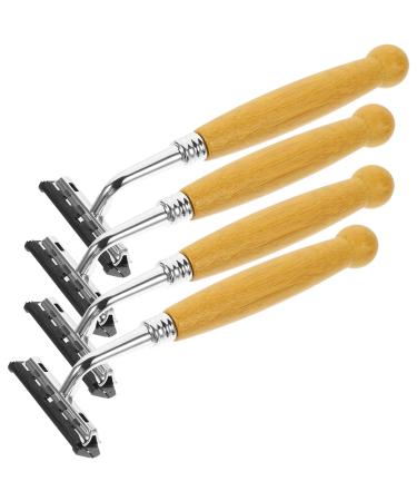 4 pieces stainless steel men's razor for shaving razor blades with handle