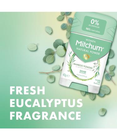 Mitchum Women 24HR Vegan Deodorant Stick | Aluminium Free Eucalyptus Scent | Dermatologist Tested | 40g - Buy Online on GoSupps.com