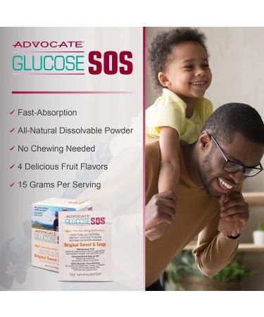 Glucose SOS Green Apple Crisp Powder Packets - Fast-Absorption Support for Low Blood Sugar - 12 Packets, 0.52oz Each - Buy Online on GoSupps.com
