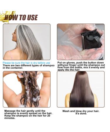CAJPK 3 in 1 Hair Dye Shampoo - Dark Brown Gray Coverage Herbal Hair Color for Men & Women - 500ml - Buy Online on GoSupps.com