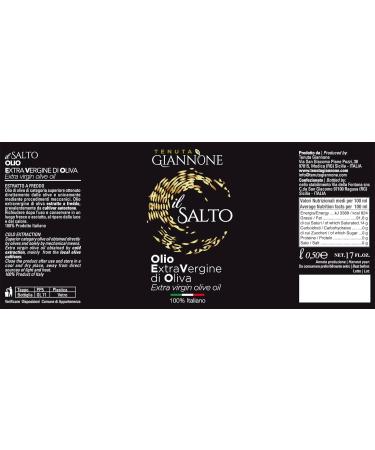 GIANNONE ESTATE Tenuta Giannone Il SALTO Extra Vierge Olijfolie 100 Italiaans Fles 500 ml - Buy Online on GoSupps.com