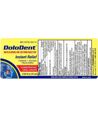 Dolodent Tooth Pain Relief Drops for Adults - Natural Oral Pain Relief for Toothaches, Sore Gums, Braces Irritation - 15 ml Anti-Inflammatory Dental Drops - Buy Online on GoSupps.com