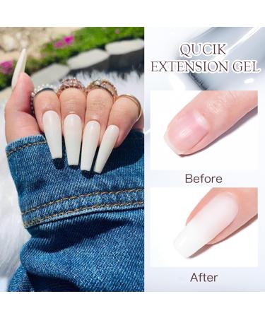 Builder Gel - Milk White Builder Gel for Nails Extension Gel Kit with 100Pcs Nail Forms & Nail Brush UV/LED Nail Base Building Gel for Split Broken Nails Protection Strengthening Nail Art Decoration Milk White Set - Buy Online on GoSupps.com