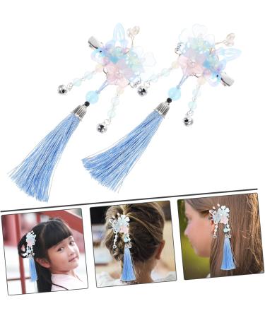 MAGICLULU 1 Pair Butterfly Hair Clip Hair Clips for Wedding Chinese Hair Clips Hanfu Hair Accessories Hair Clips for Teen Barrettes for Women Bride Nylon The Bell Temperament - Buy Online on GoSupps.com