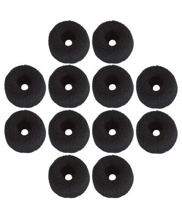 12 Pack Black Terry Cloth Towel Elastic Stretchy Wide Thick Hair Ties Scrunchies Ties Hair Ring Loop No Crease Seamless Elastics Rubber Hair Bands Ponytail Holder Hair Accessories for Women Girls 12 Pack Black Towel Clot...