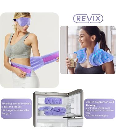 REVIX Microwave Heating Pads Set - Back Pain Relief, Neck Shoulder Wrap, Eye Mask - Purple - Buy Online on GoSupps.com