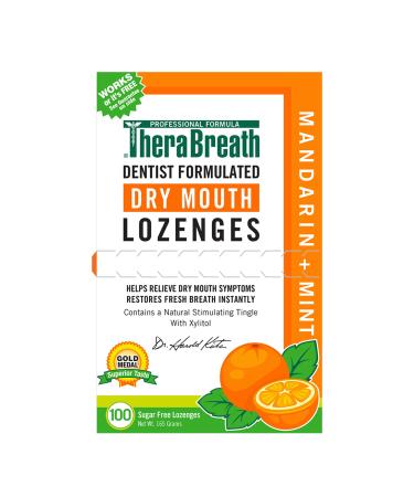 TheraBreath Dry Mouth Lozenges Mandarin Mint 100 Wrapped Lozenges 165 g