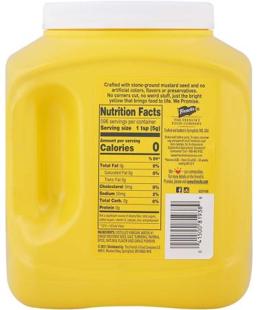 Frenchs 100% Natural Classic Yellow Mustard 2.98kg Catering Size Tub - Buy Online on GoSupps.com