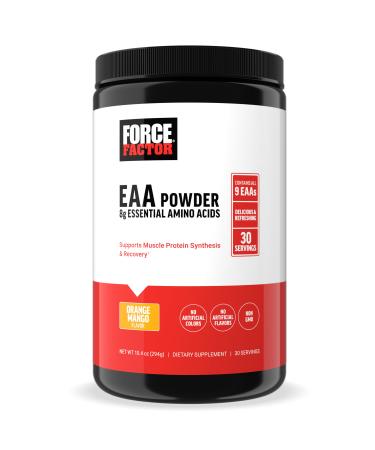 Force Factor Essential Amino Acids Full Spectrum EAAs Amino Acids Powder Amino Acids Supplement for Women and Men to Support Healthy Muscle and Workout Recovery Orange Mango 30 Servings