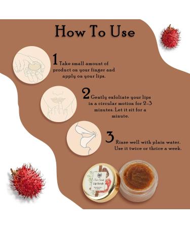 100% Natural Rambutan Dates & Liquorice Lip Scrub | Nourishing & Brightening Treatment for Dark Chapped Lips - 15 GM - Buy Online on GoSupps.com